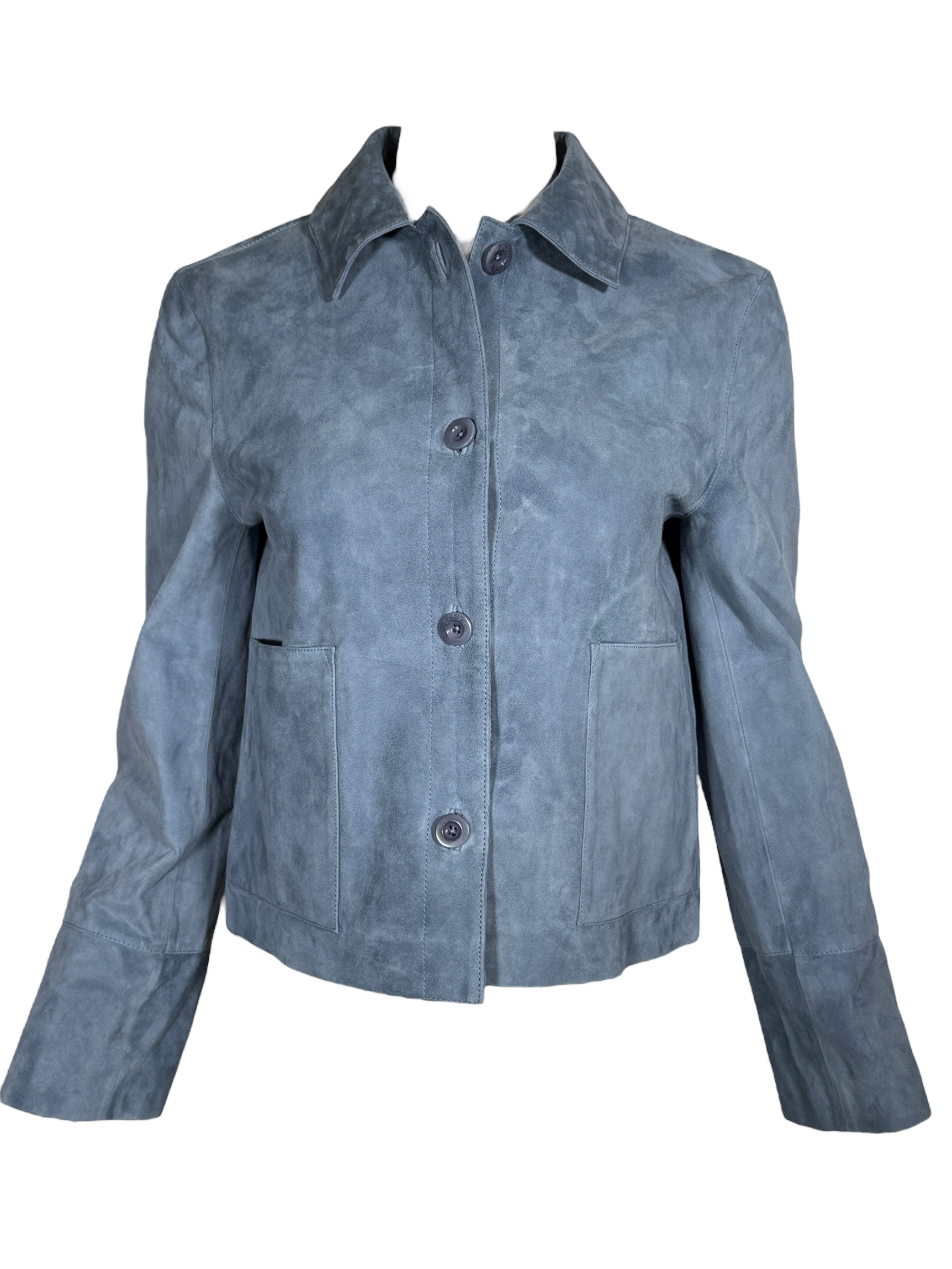 PUROTATTO SUEDE JACKET - LIGHT BLUE