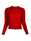 KINROSS LUXE CABLE CREW SWEATER - CRIMSON