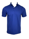BUTTON DOWN MEN'S TECH PIQUE POLO - SOLID COBALT BLUE