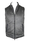 DEL VECCHIO MEN'S SUEDE & CASHMERE REVERSIBLE VEST - NAVY/GREY