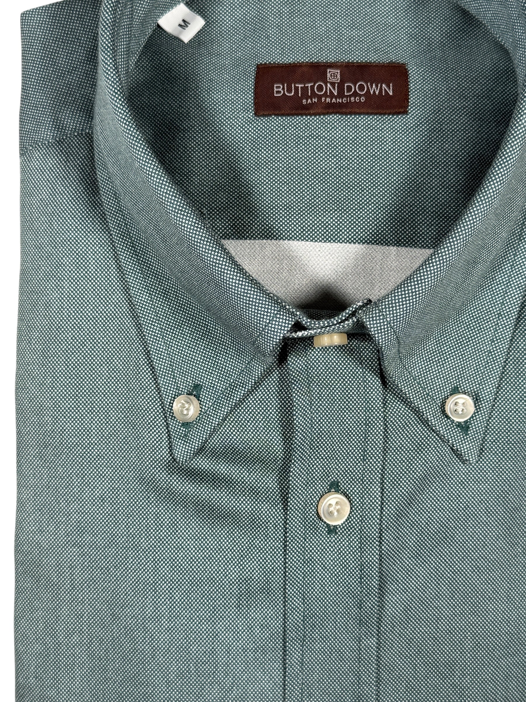 BUTTON DOWN SPORT SHIRT - BRUSHED SOLID GREEN