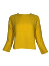 ROSSO 35 BASKET STITCH CREW SWEATER - SUNFLOWER