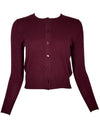 PUROTATTO RIBBED BACK CASHMERE CARDIGAN - BORDEAUX