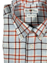 ALAN PAINE CLASSIC FIT SHIRT - LIGHT BLUE/RED OPEN CHECK