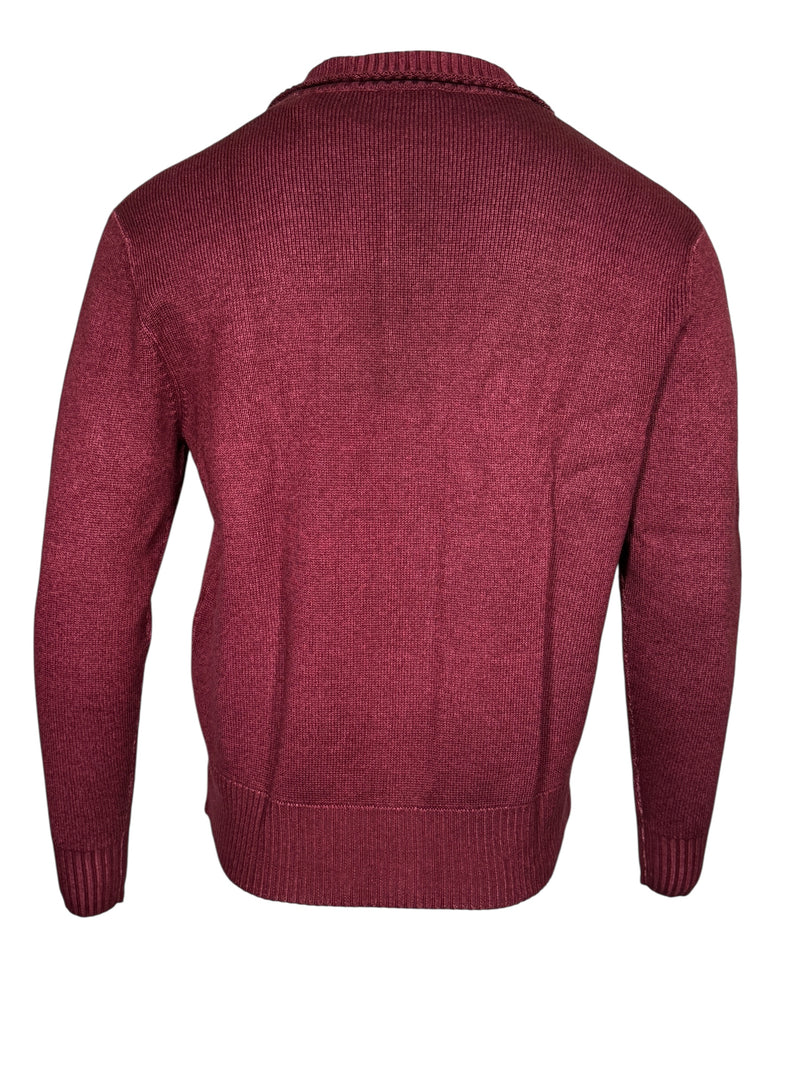 L.B.M. 1911 WOOL CARDIGAN - BORDEAUX