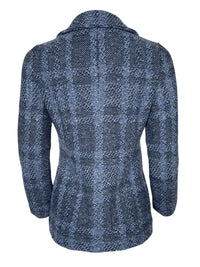 AMINA RUBINACCI PLAID COAT - DENIM MARINO