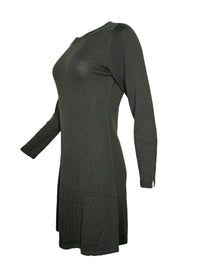 REPEAT MERINO LONG SLEEVE DRESS - DEEP GREEN