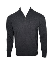 ALAN PAINE CAIRNS 1/4 ZIP SWEATER - CHARCOAL