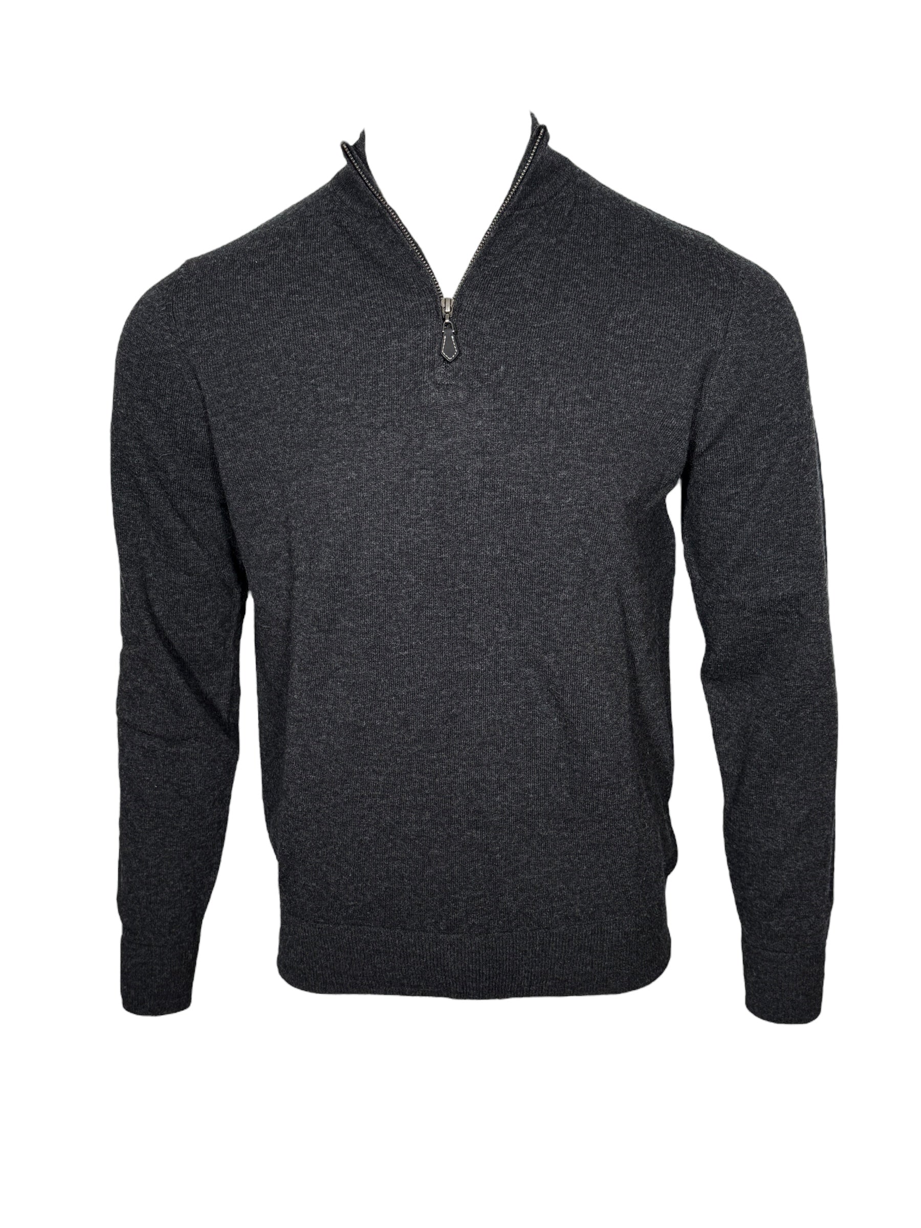 ALAN PAINE CAIRNS 1/4 ZIP SWEATER - CHARCOAL