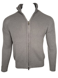 FLY3 REVERSIBLE FULL ZIP SWEATER - GREY