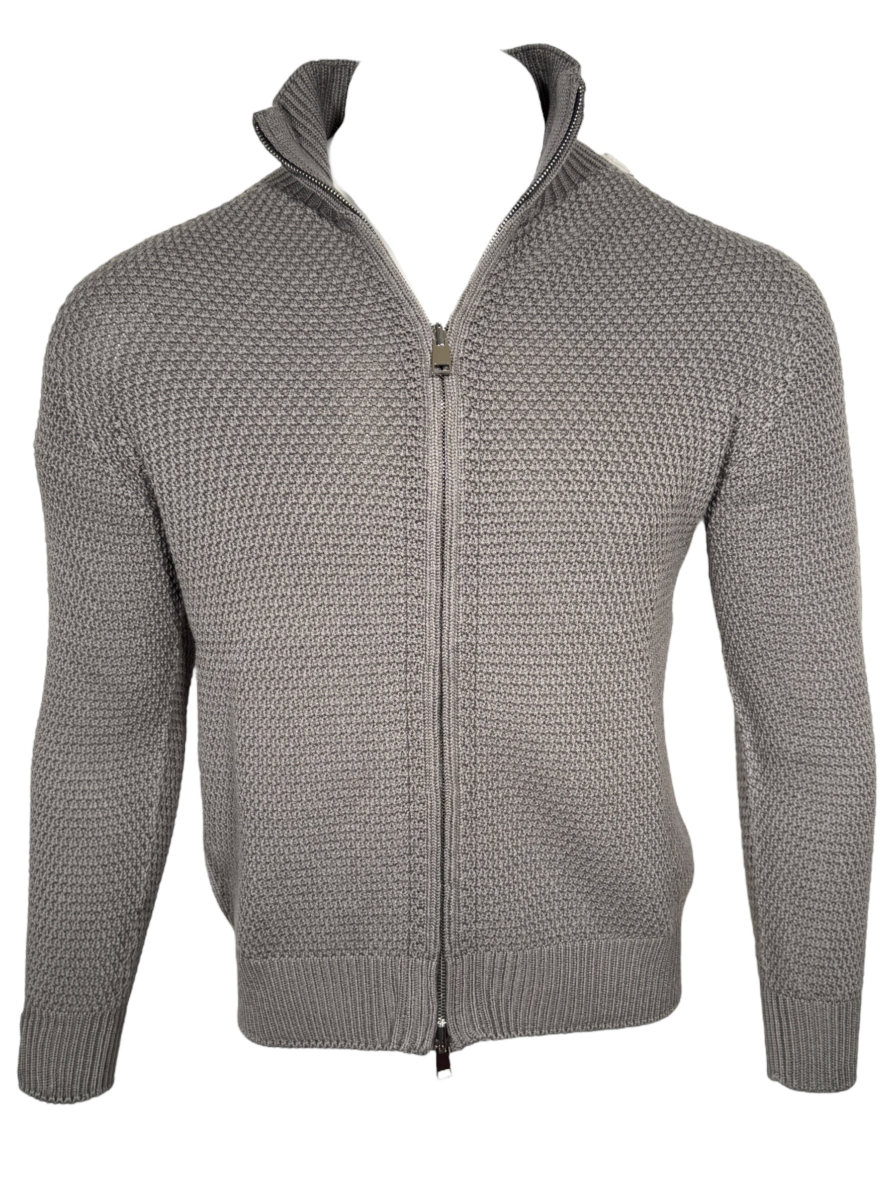 FLY3 REVERSIBLE FULL ZIP SWEATER - GREY