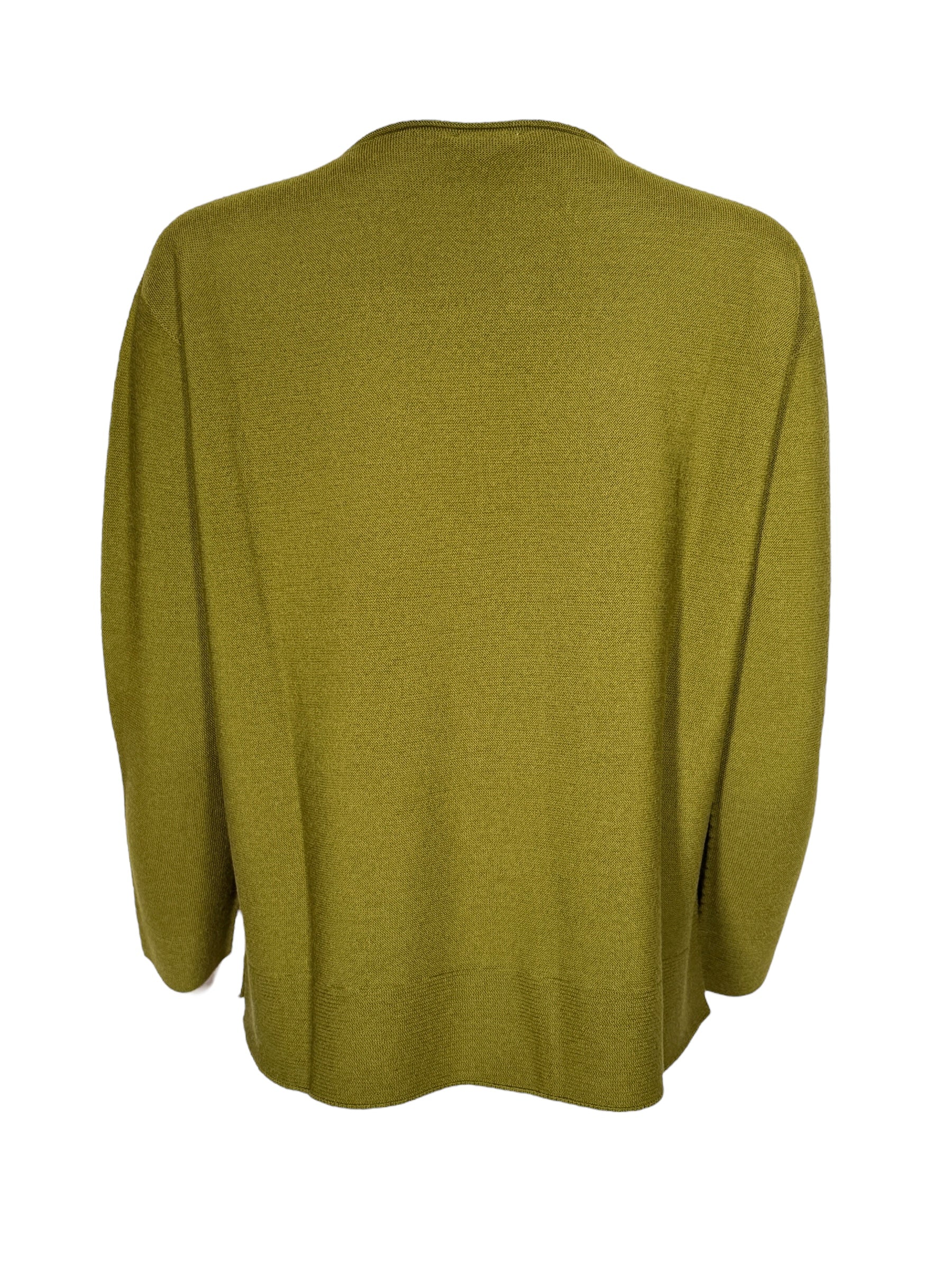 HUBERT GASSER MERINO ROUND NECK SWEATER - MOSS