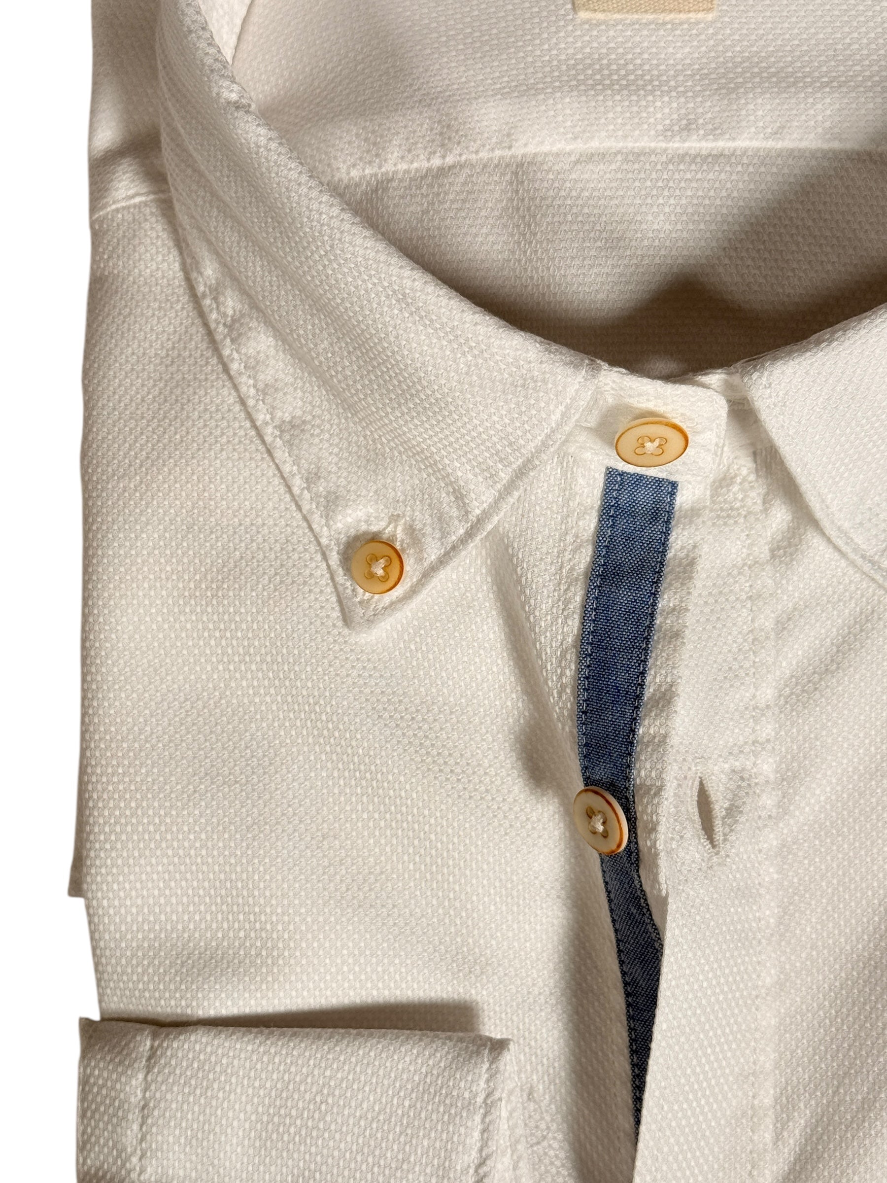 GMF 965 MEN'S SPORT SHIRT - WHITE DOBBY