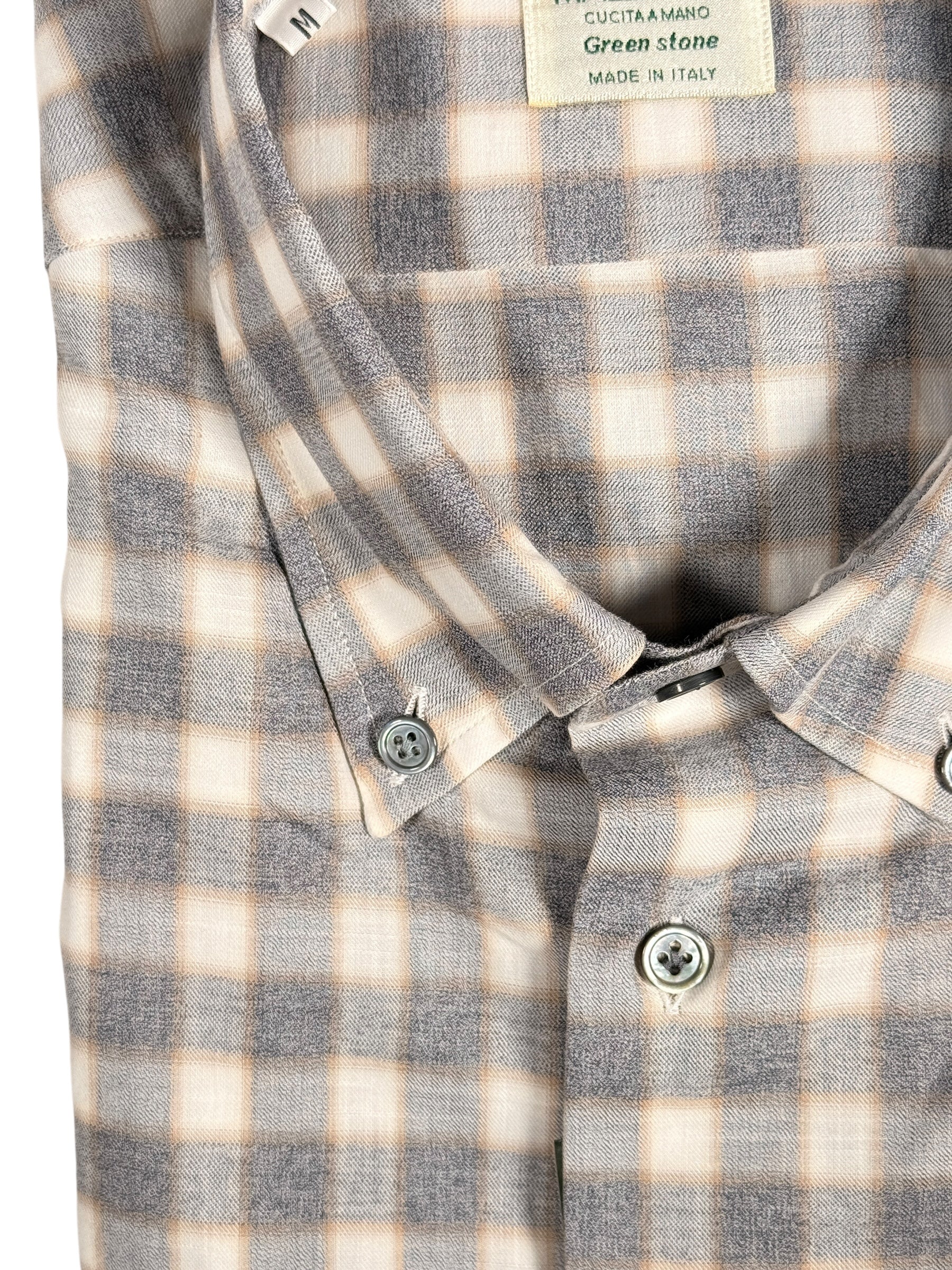 MAZZARELLI SPORT SHIRT - GREY/BEIGE CHECK