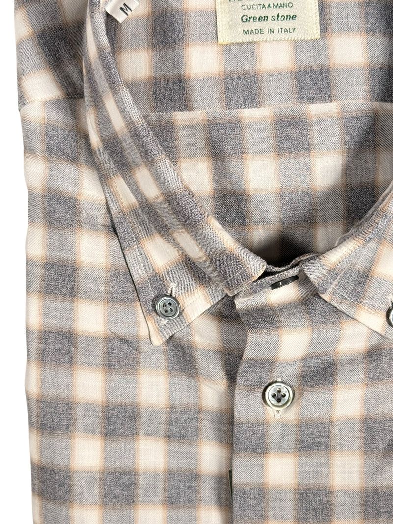 MAZZARELLI SPORT SHIRT - GREY/BEIGE CHECK