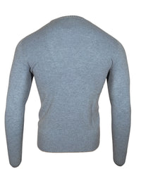FRADI CASHMERE CREW TIPPED SWEATER - SKY