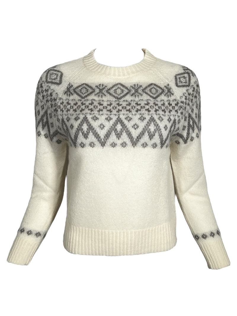 PUROTATTO NORWEGIAN STYLE CREW SWEATER - LATTE/TORTORA