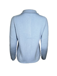 HUBERT GASSER HORIZONTAL RIB CARDIGAN - LIGHT BLUE