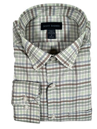 SCOTT BARBER SOFT PERFORMANCE MELANGE PLAID MEN’S SHIRT - FOSSIL