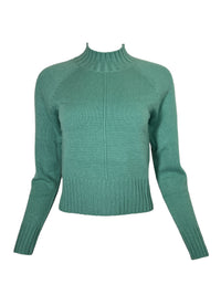 REPEAT CASHMERE RAGLAN MOCK SWEATER - JADE