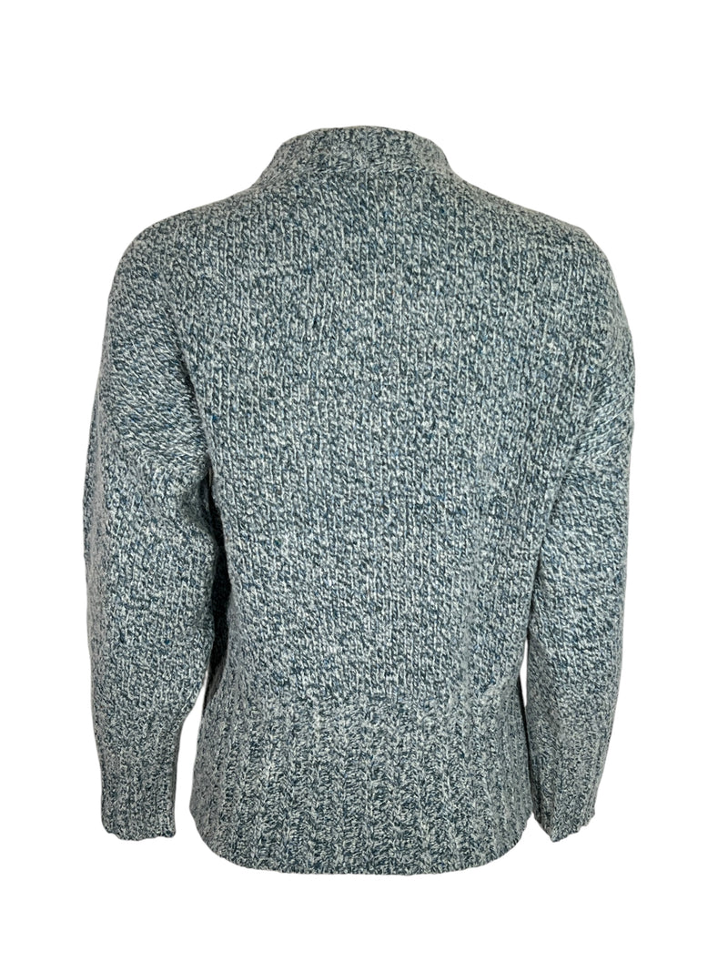 FEDELI WOMEN'S CASHMERE BLEND CURLY SWEATER - BLUE