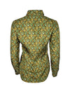 CALIBAN SILK BLOUSE - MUSTARD/GREEN DIAMOND