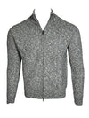 MAURIZIO BALDASSARI BOLLA STITCH MOULINÉ FULL ZIP SWEATER - NATURAL GREY