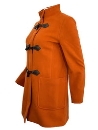 CINZIA ROCCA WOOL TOGGLE COAT - PUMPKIN