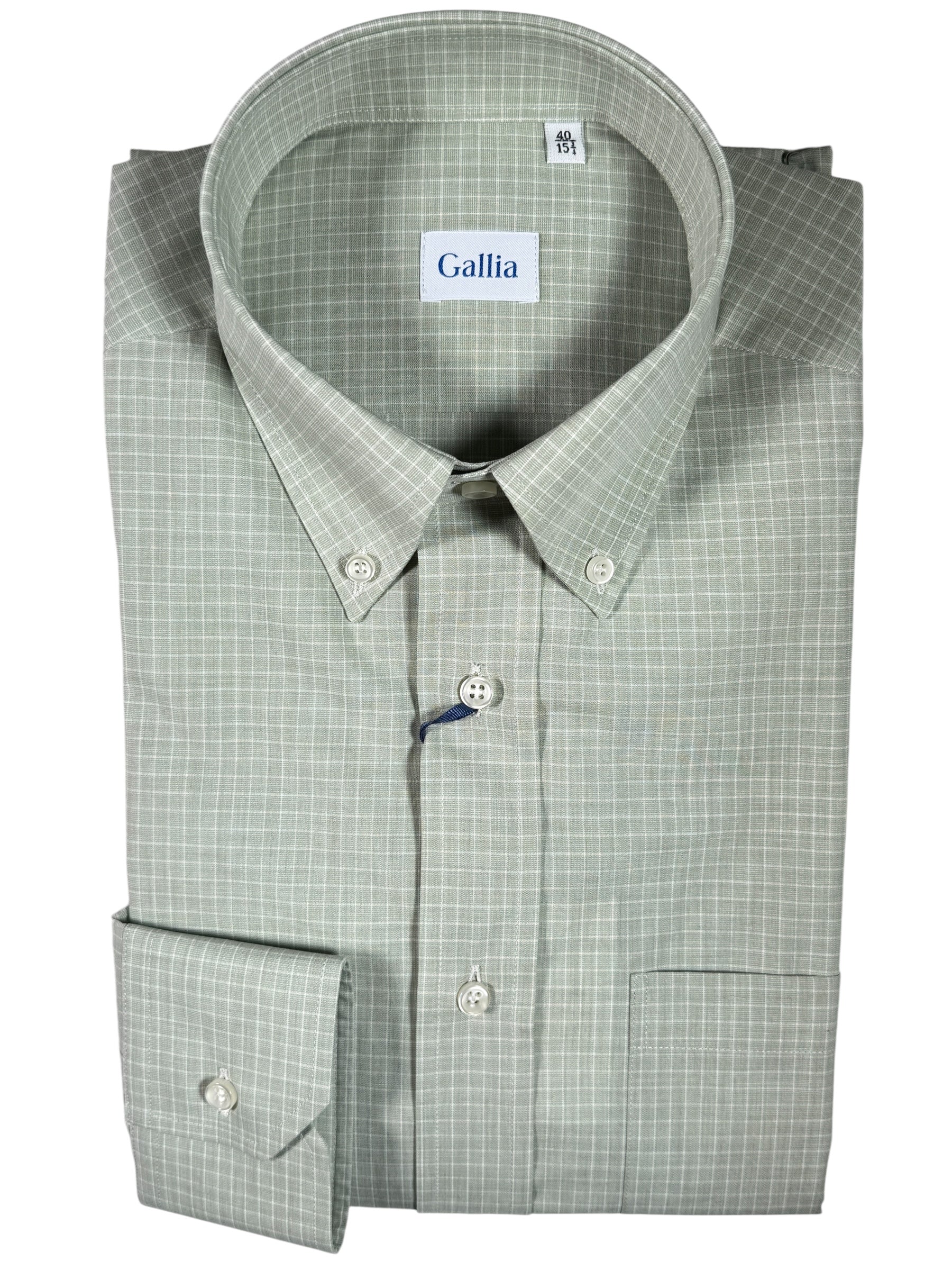 GALLIA MEN'S SHIRT - GREEN REVERSE CHECK