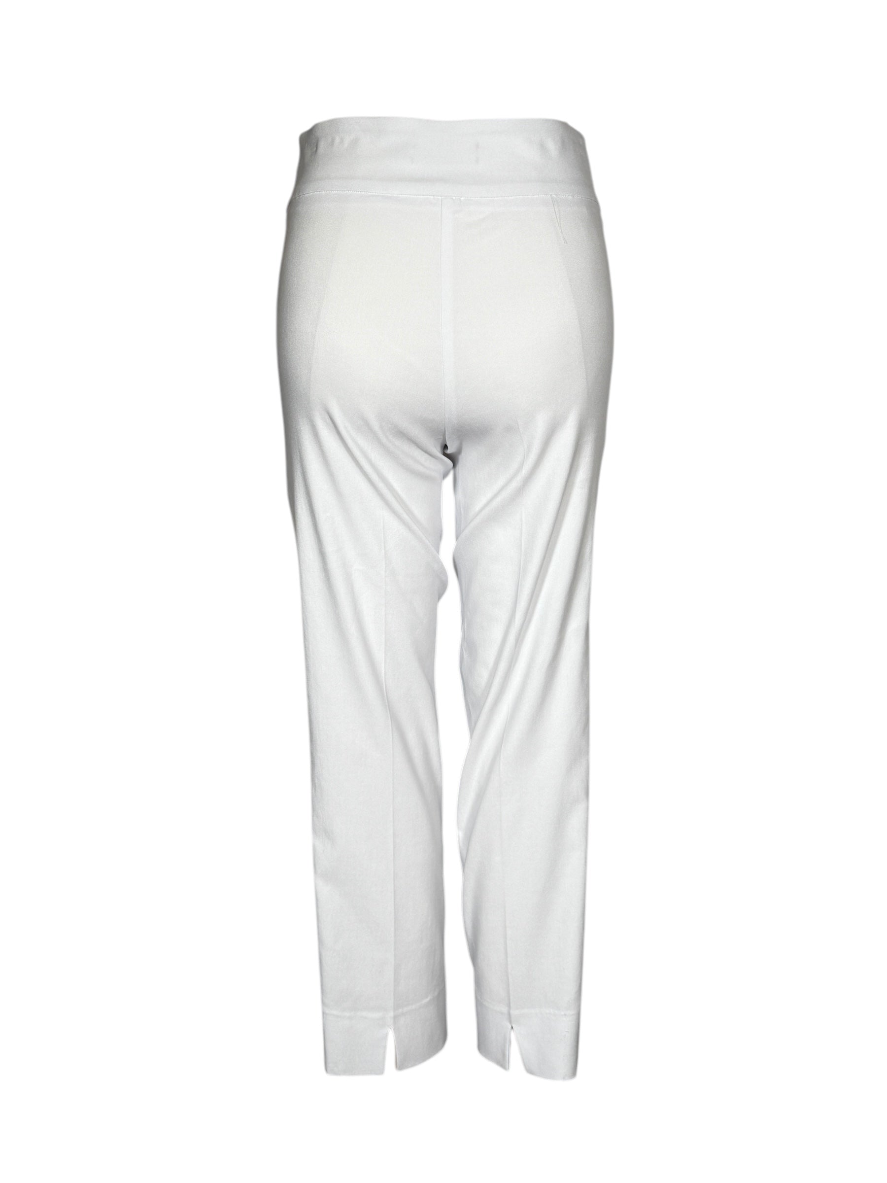 ESTELLE AND FINN BACK SLIT PULL ON PANT - WHITE PIQUE
