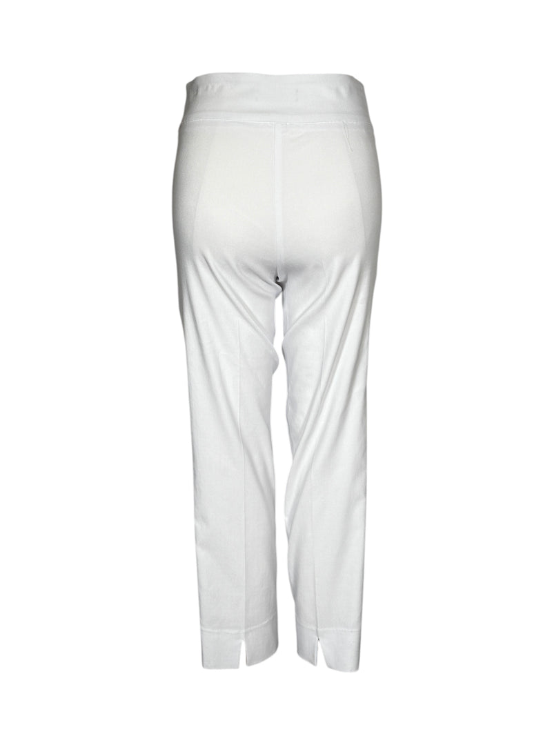 ESTELLE AND FINN BACK SLIT PULL ON PANT - WHITE PIQUE