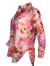 HUBERT GASSER FLORAL BACK SPLIT SHIRT - FUCSIA