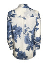 OUI FLORAL BLOUSE - BLUE & WHITE