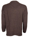 BASE MILANO TWEED ROUNDNECK SWEATER - CAFFE