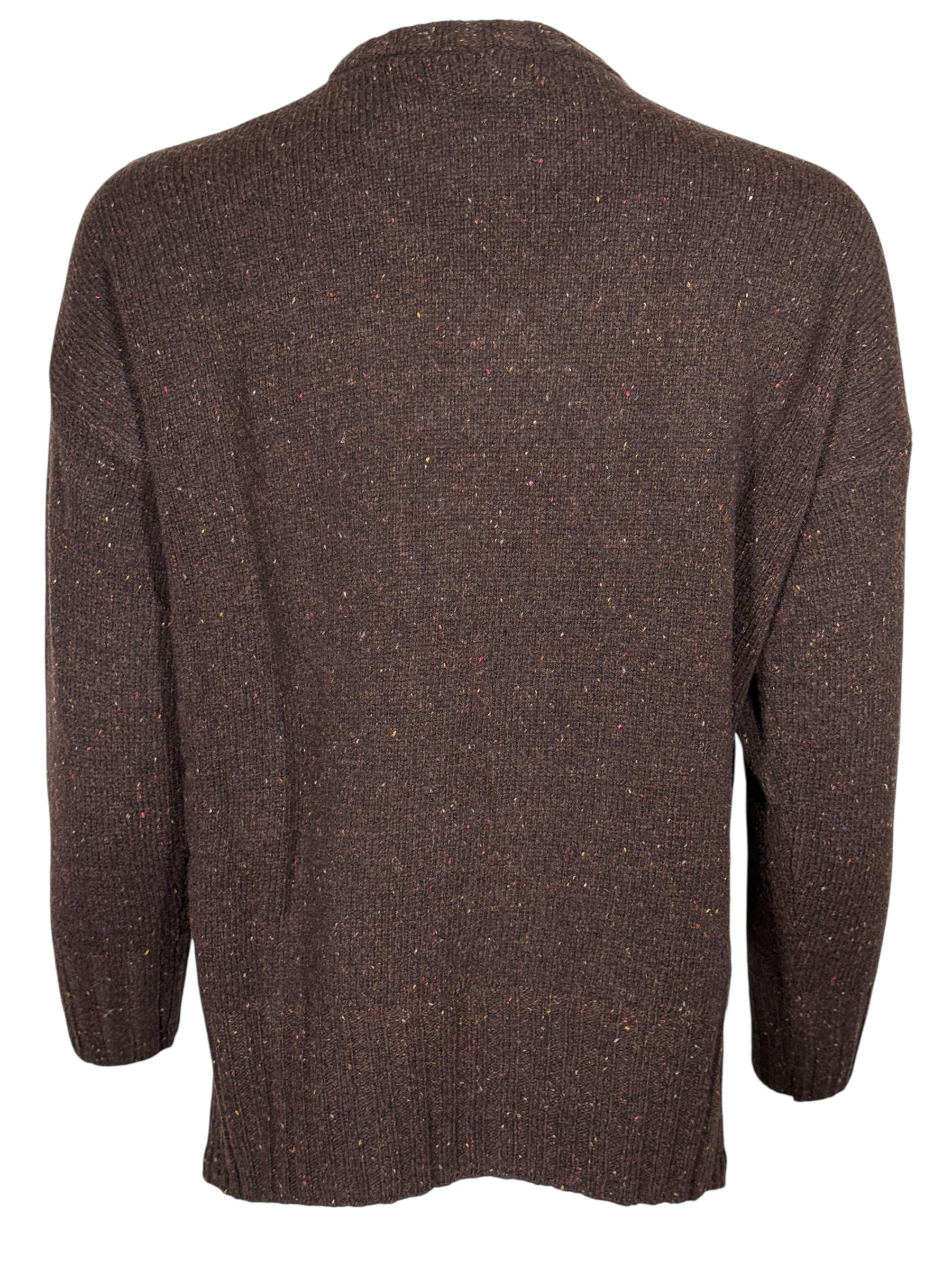 BASE MILANO TWEED ROUNDNECK SWEATER - CAFFE
