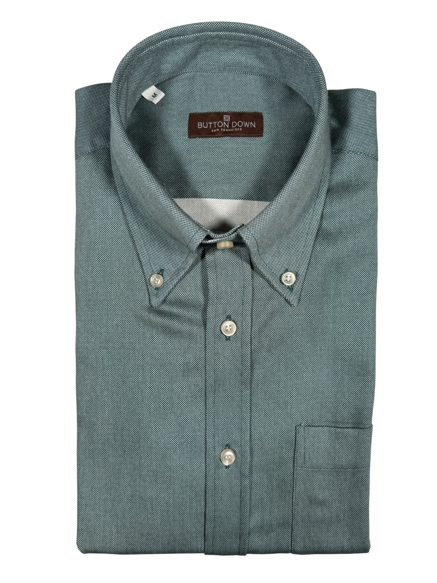 BUTTON DOWN SPORT SHIRT - BRUSHED SOLID GREEN