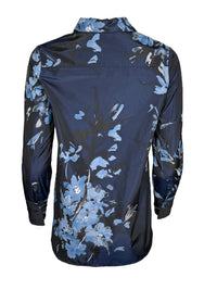 ROSSO 35 FLORAL TAFFETA SHIRT - NAVY