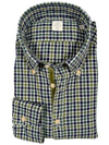 GMF 965 MEN'S SPORT SHIRT - GREEN/NAVY CHECK