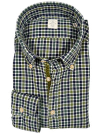 GMF 965 MEN'S SPORT SHIRT - GREEN/NAVY CHECK