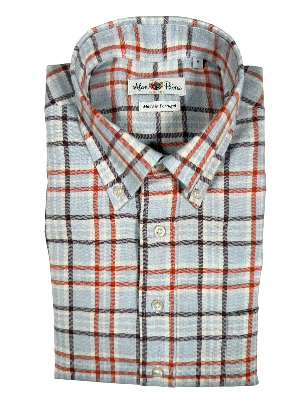 ALAN PAINE CLASSIC FIT SHIRT - LIGHT BLUE/RED OPEN CHECK – Button Down SF