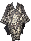 FRANCO FERRARI LEOPARD WOOL CAPE - GREY
