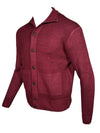 L.B.M. 1911 WOOL CARDIGAN - BORDEAUX