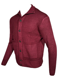L.B.M. 1911 WOOL CARDIGAN - BORDEAUX