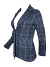 AMINA RUBINACCI PLAID COAT - DENIM MARINO