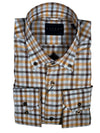 CALDER CARMEL MEN'S SHIRT - TOBACCO GINGHAM TWILL