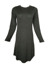 REPEAT MERINO LONG SLEEVE DRESS - DEEP GREEN