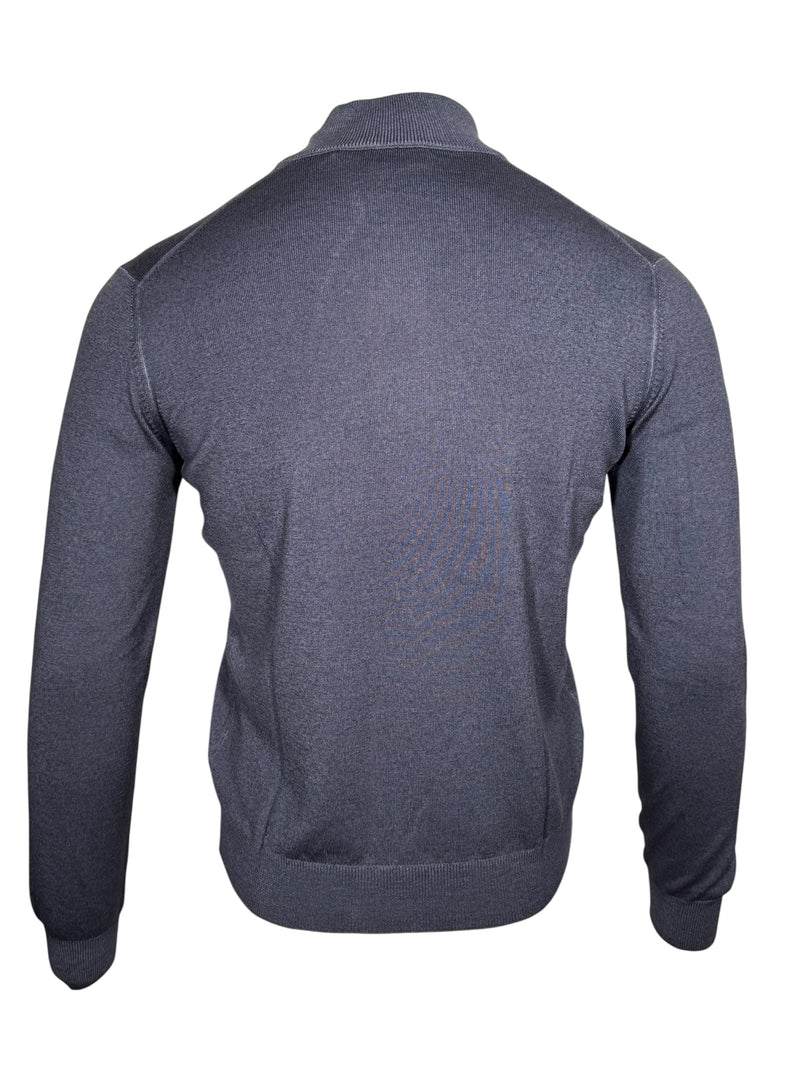 BUTTON DOWN VINTAGE 1/4 ZIP SWEATER - CHARCOAL
