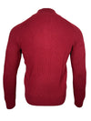 BUTTON DOWN WOOL/CASHMERE FULL ZIP SWEATER - PAPRIKA