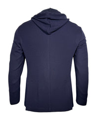 FRADI JERSEY HOODED JACKET - NAVY