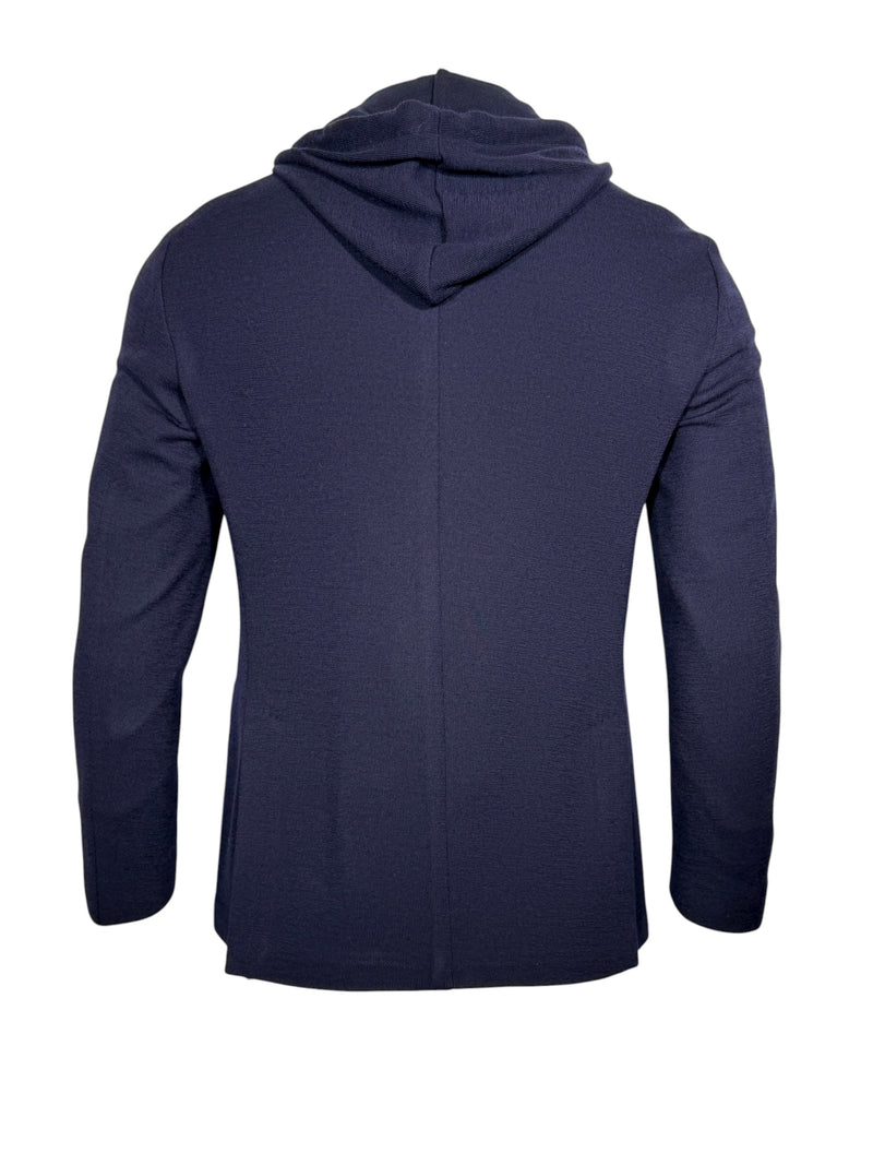 FRADI JERSEY HOODED JACKET - NAVY